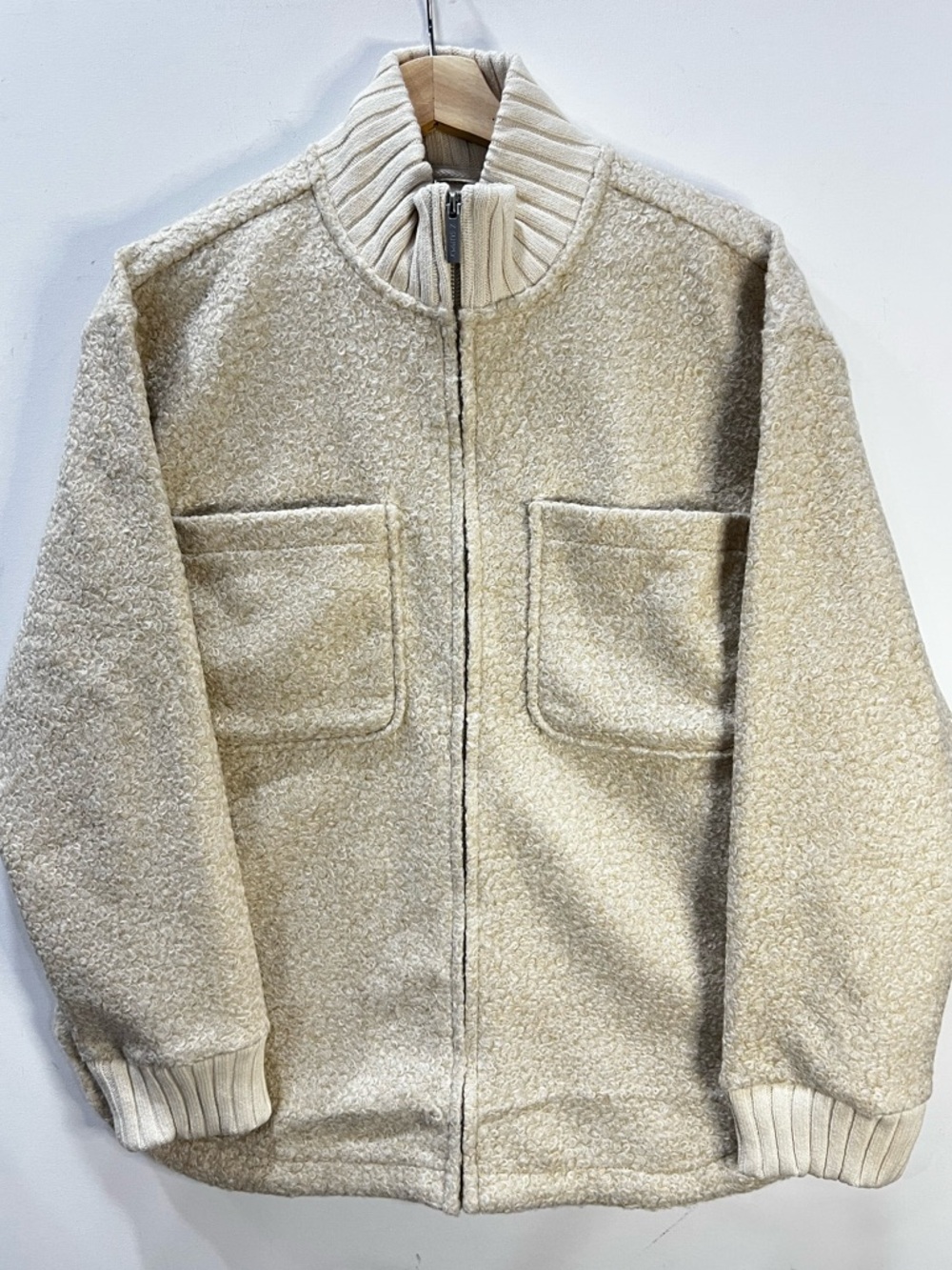 Z Supply Cream Poodle Knit Downhill Jacket